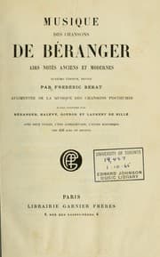 Tapa de Musique des chansons de Béranger