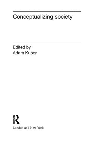 Tapa de Conceptualizing society