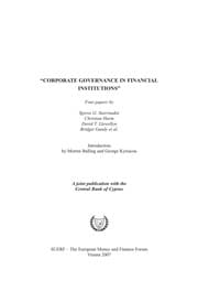 Tapa de Corporate governance in financial institutions