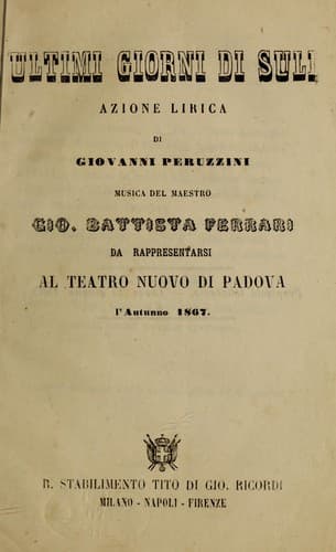 Tapa de Ultimi giorni di Suli