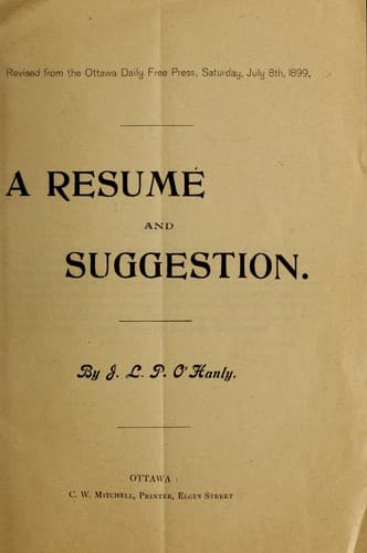 Tapa de A resumé and suggestion
