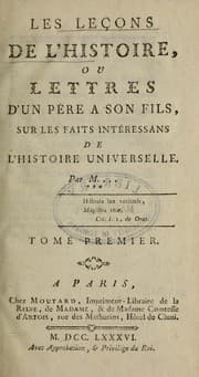 Tapa de Les leçons de l'histoire, ou lettres d'un père à son fils, sur les faits intéressans de l'histoire universelle