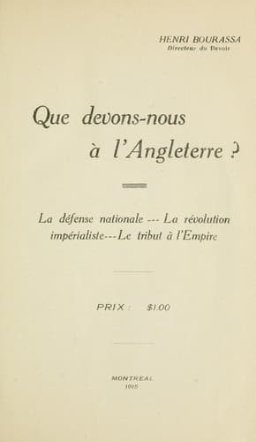 Tapa de Que devons-nous à l'Angleterre?