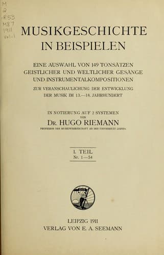 Tapa de Musikgeschichte in Beispielen