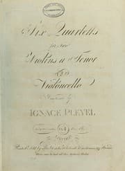 Tapa de Six quartetts for two violins, a tenor and violoncello.  Op. 1.