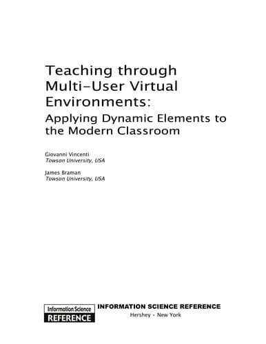 Tapa de Teaching through multi-user virtual environments