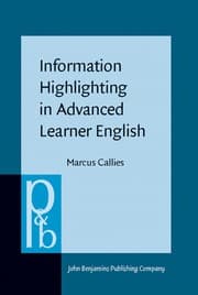 Tapa de Information highlighting in advanced learner English