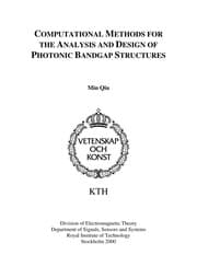 Tapa de Computational methods for the analysis and design of photonic bandgap structures