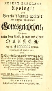 Tapa de Robert Barclay's Apologie, oder vertheidigungs-Schrift der wahren christlichen Gottesgelahrheit