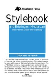 Tapa de The Associated Press stylebook and briefing on media law with Internet guide and glossary