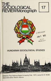 Tapa de Hungarian sociological studies