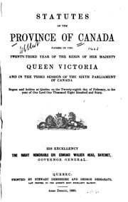 Tapa de Statutes of the Province of Canada