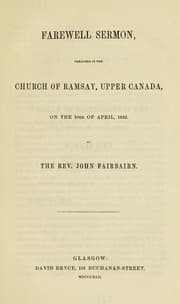 Tapa de Farewell sermon, preached in the church of Ramsay, Upper Canada, on the 10th of April, 1842
