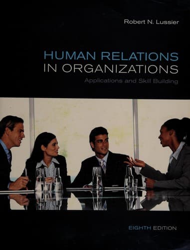 Tapa de Human relations in organizations