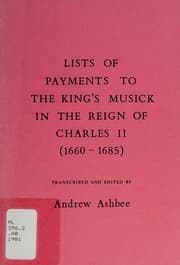 Tapa de Lists of payments to the King's Musick in the reign of Charles II (1660-1685)
