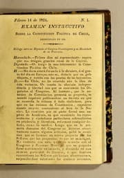 Tapa de Examen instructivo sobre la Constitucion política de Chile, promulgada en 823