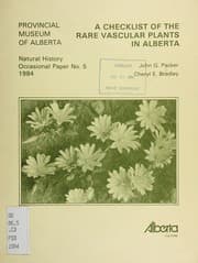 Tapa de A checklist of the rare vascular plants of Alberta, with maps