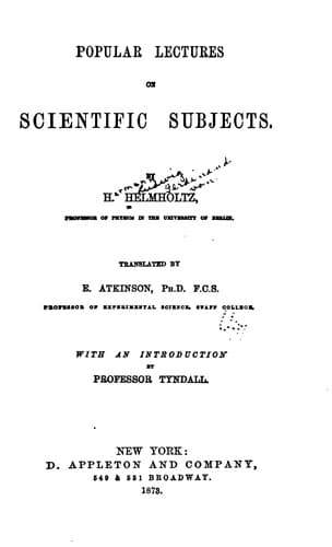 Tapa de Popular lectures on scientific subjects