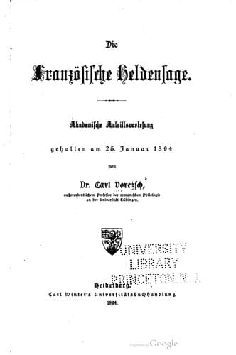 Tapa de Die französische Heldensage