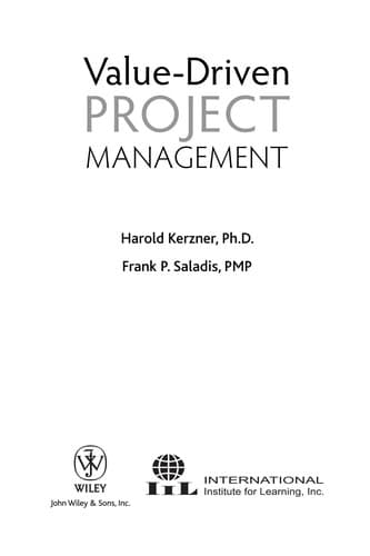 Tapa de Value-driven project management