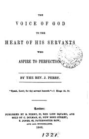 Tapa de The voice of God to the heart of His servants who aspire to perfection
