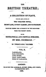 Tapa de The British Theatre; Or, A Collection of Plays: Which are Acted at the Theatres Royal, Drury ..