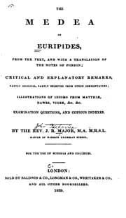 Tapa de The  Medea of Euripides, from the text, and with a translation of the notes, of Porson