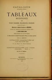 Tapa de Catalogue de la précieuse collection de tableaux modernes des école flamande, hollandaise & française appartenant à Monsieur le Baron Frédéric de Brienen