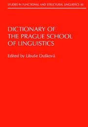Tapa de Dictionary of the Prague School of Linguistics