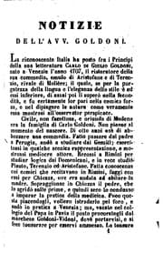 Tapa de Scelta di alcune commedie delliavvocato Carlo Goldoni, per uso de' dilettanti della lingua italiana