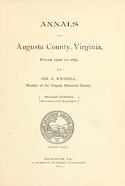 Tapa de Annals of Augusta county, Virginia, from 1726 to 1871