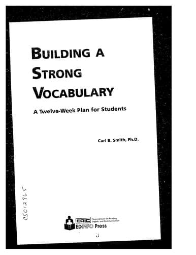 Tapa de Building a Strong Vocabulary