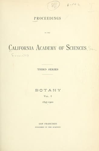 Tapa de Proceedings. 3d ser.: Botany