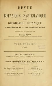 Tapa de Revue de botanique systématique et de géographie botanique
