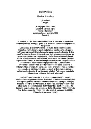 Tapa de Credere di credere