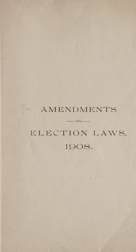 Tapa de Amendments to election laws, 1908