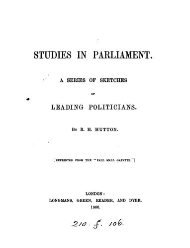 Tapa de Studies in Parliament