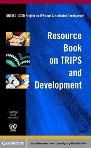 Tapa de Resource book on TRIPS and development