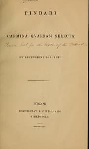 Tapa de Carmina qvaedam selecta ex recensione Boeckhii