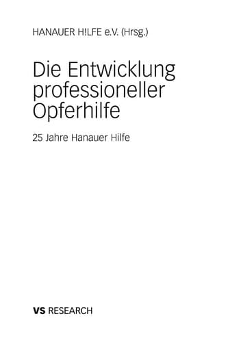Tapa de Die Entwicklung professioneller Opferhilfe