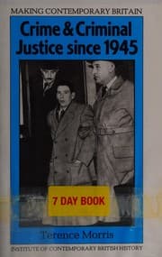 Tapa de Crime and criminal justice since 1945