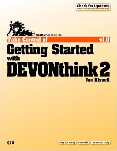 Tapa de Take control of getting started with DEVONthink 2