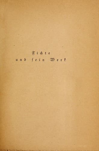 Tapa de Fichte und sein Werk
