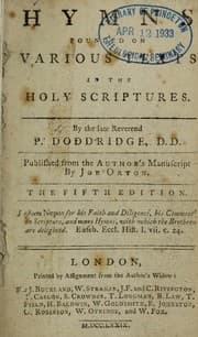 Tapa de Hymns founded on various texts in the Holy Scriptures