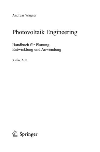 Tapa de Photovoltaik engineering