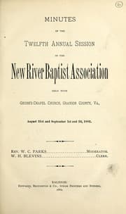 Tapa de Minutes of the ... annual session of the New River Baptist Association