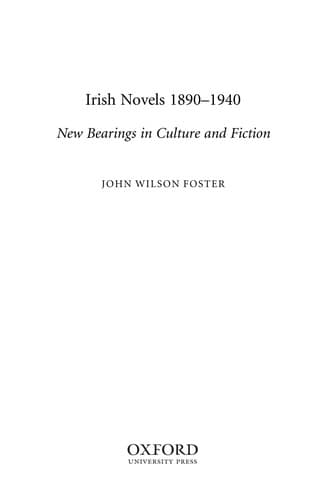 Tapa de Irish novels, 1890-1940