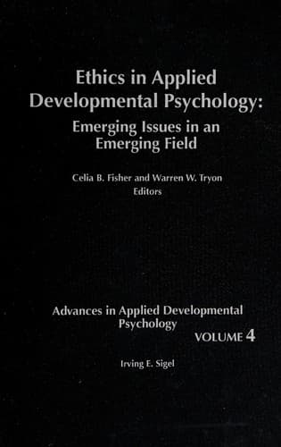 Tapa de Ethics in applied developmental psychology