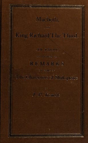 Tapa de Macbeth, and King Richard the Third
