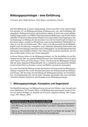 Tapa de Bildungspsychologie